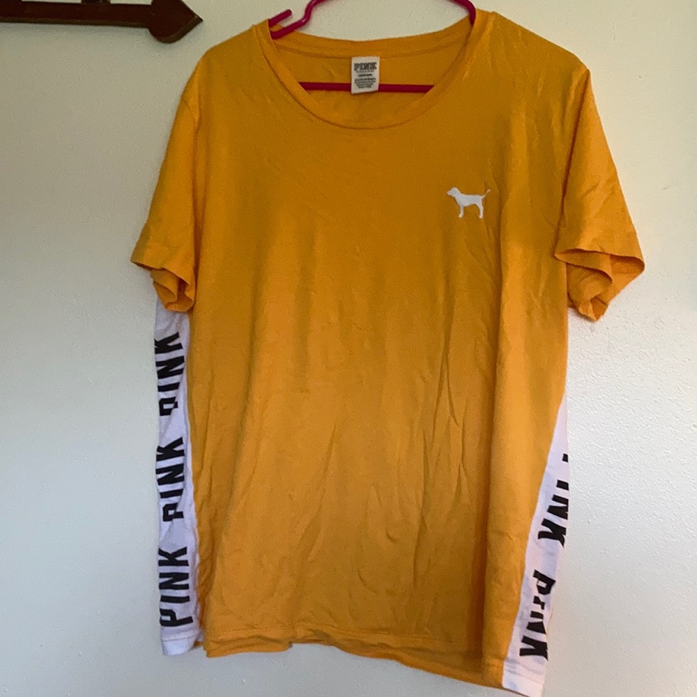 Pink L yellow top
